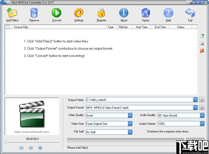 Allok MPEG4 Converter下载,视频转换,格式转换