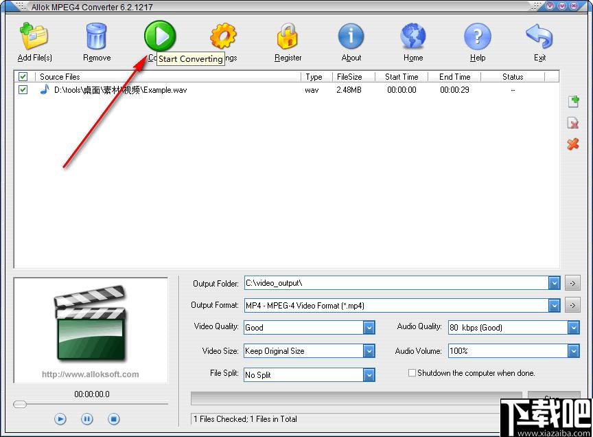 Allok MPEG4 Converter下载,视频转换,格式转换