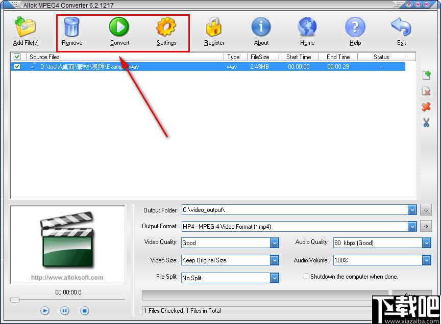 Allok MPEG4 Converter下载,视频转换,格式转换